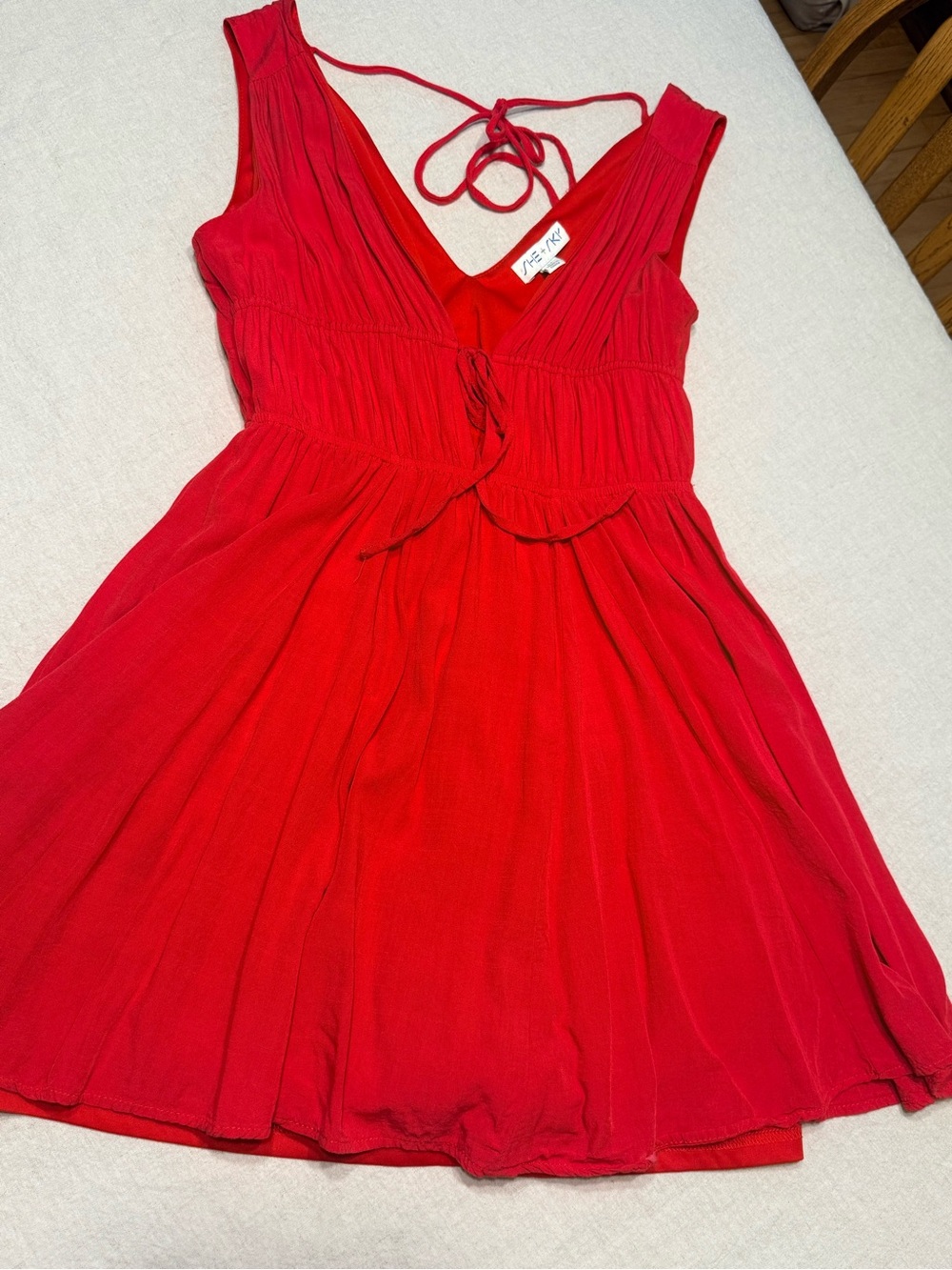 She + Sky Red Sleeveless Mini Dress